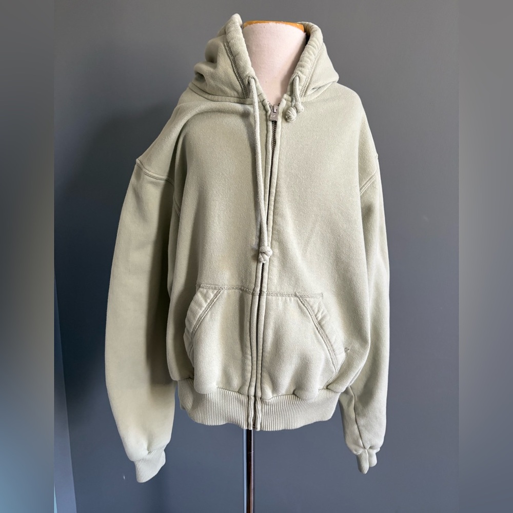Hollister Sage Green cotton zip-up hoodie